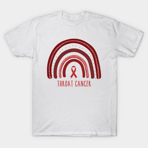 Throat Cancer Rainbow Awareness Warrior T-Shirt by MerchAndrey